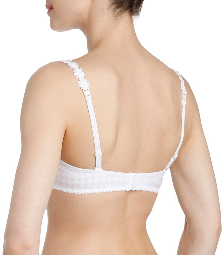 Back view of the Marie Jo Avero padded t shirt bra in white colour.