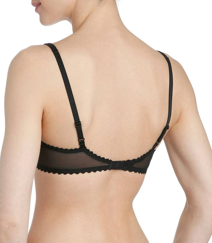 Back view of the Jane padded balcony t-shirt bra in Black.