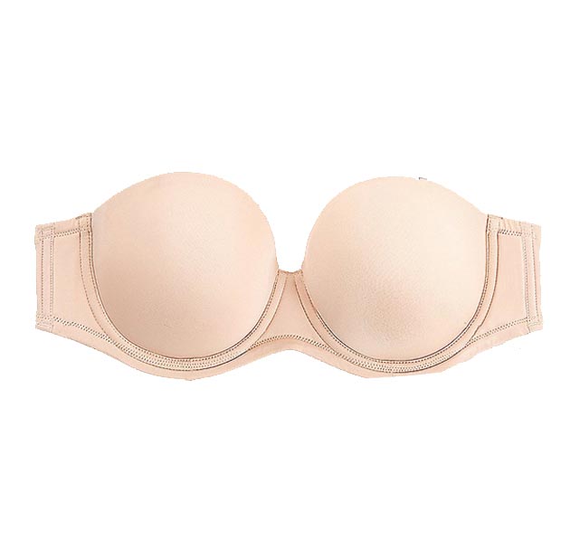 A close look at Wacoal red carpet strapless underwire bra in sand colour