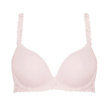 Andora 3D Plunge molded knit t-shirt bra with lace detail.