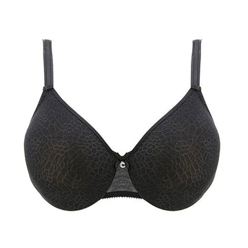 Seamless wirefree Chantelle C Magnifique Minimizer t-shirt Bra in Black colour.