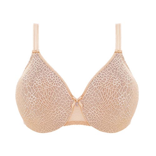 Seamless wirefree Chantelle C Magnifique Minimizer t-shirt Bra in Nude Blush colour.