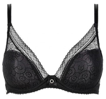 Festivité Lace Plunge t-shirt Bra in Black colour.