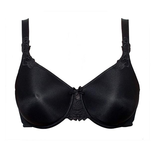 Chantelle Hedona seamless unlined t-shirt bra in black colour.