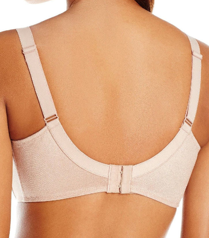 Back view of Hedona seamless unlined t-shirt bra in Nude Nutmeg colour.