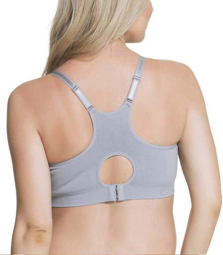 Back view of Cotton Candy nursing bra in heather grey colour.