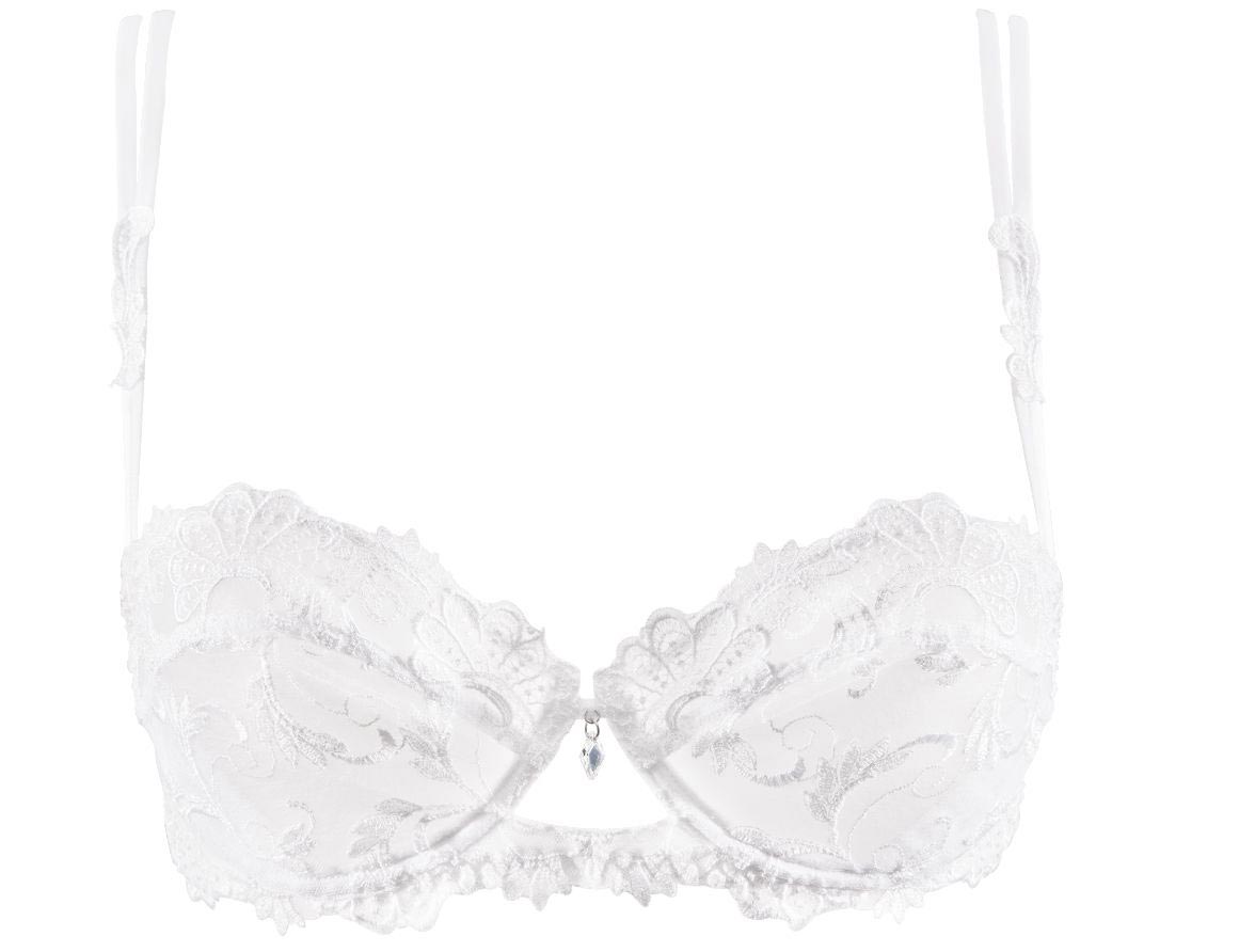 Stylish White Polyamide Floral Print Lightly Padded Underwire Demi Cup Bras  For Women at Rs 717.00, Padded Bra