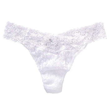 Signature Lace Original-Rise Thong (White)