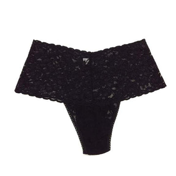 Retro Lace *Plus* Thong (Black)