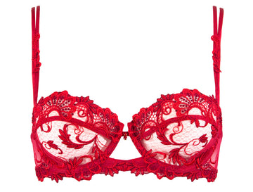 Dressing Floral Demi Bra (Red)