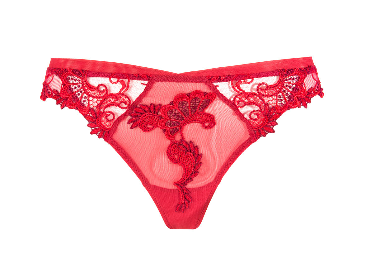 Red Basic Lace G String Thong, Lingerie
