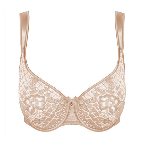 Melody Full-Cup lace t-shirt bra in caramel colour.