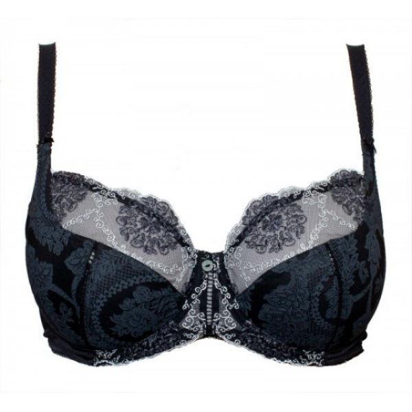 ROSE & PETAL NWT French Lingerie Sexy Black Lace Bra Womens Size