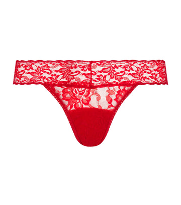 Signature Lace Low-Rise Thong (Red)