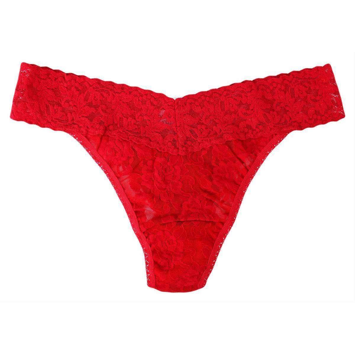 Houndstooth & floral lace thong [Poppy Red] – The Pantry Underwear