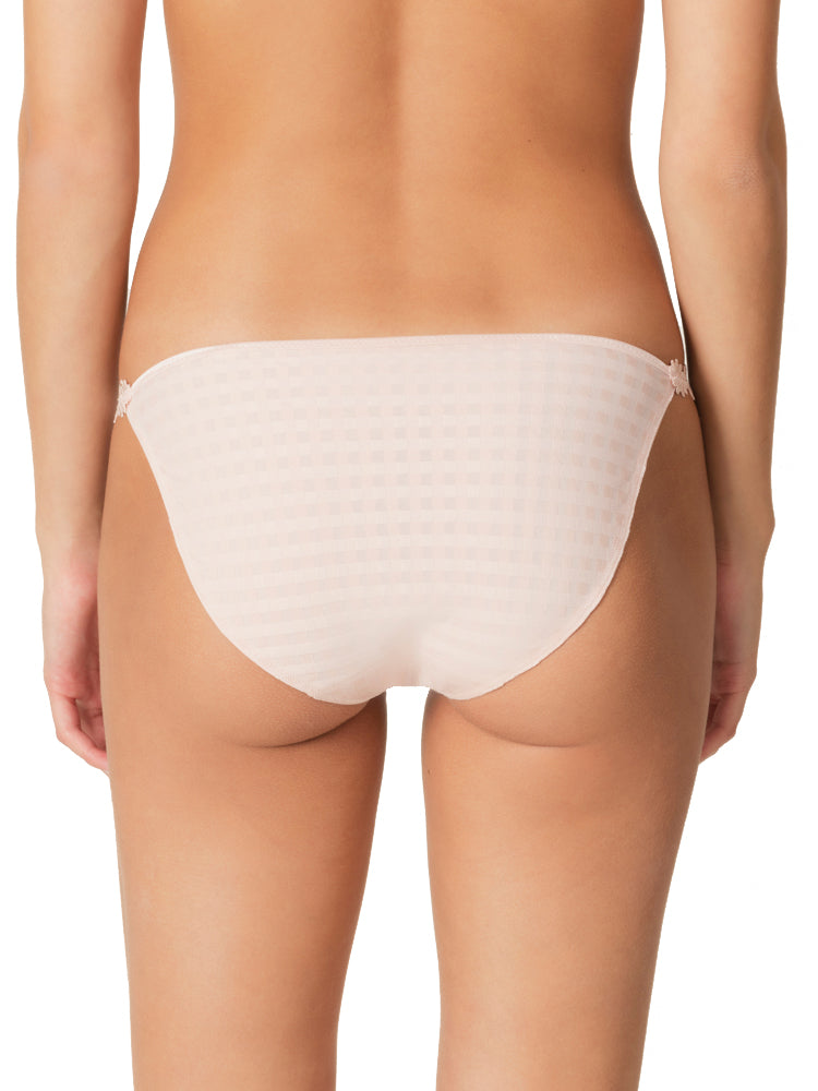 Back view of Marie Jo Avero Low Waist Brief in Pearly Pink with flower details.